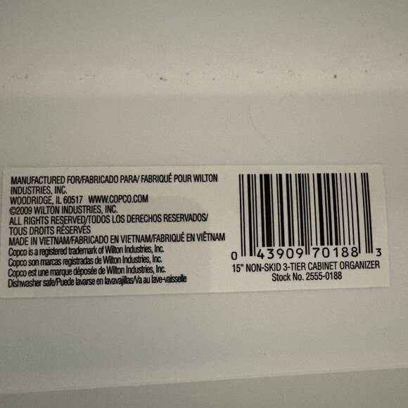 Copco Large Non-Skid 3-Tier Shelf Cabinet Organizer - Picture 3 of 9